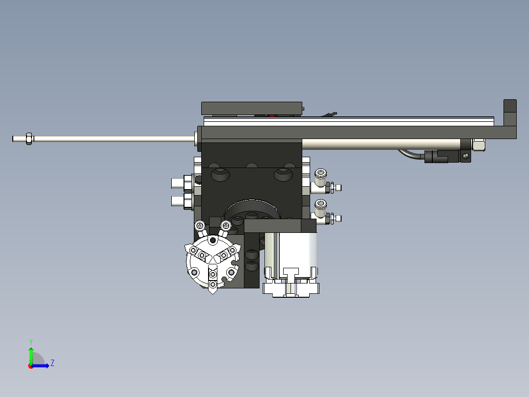 旋转双头取料机构左视图
