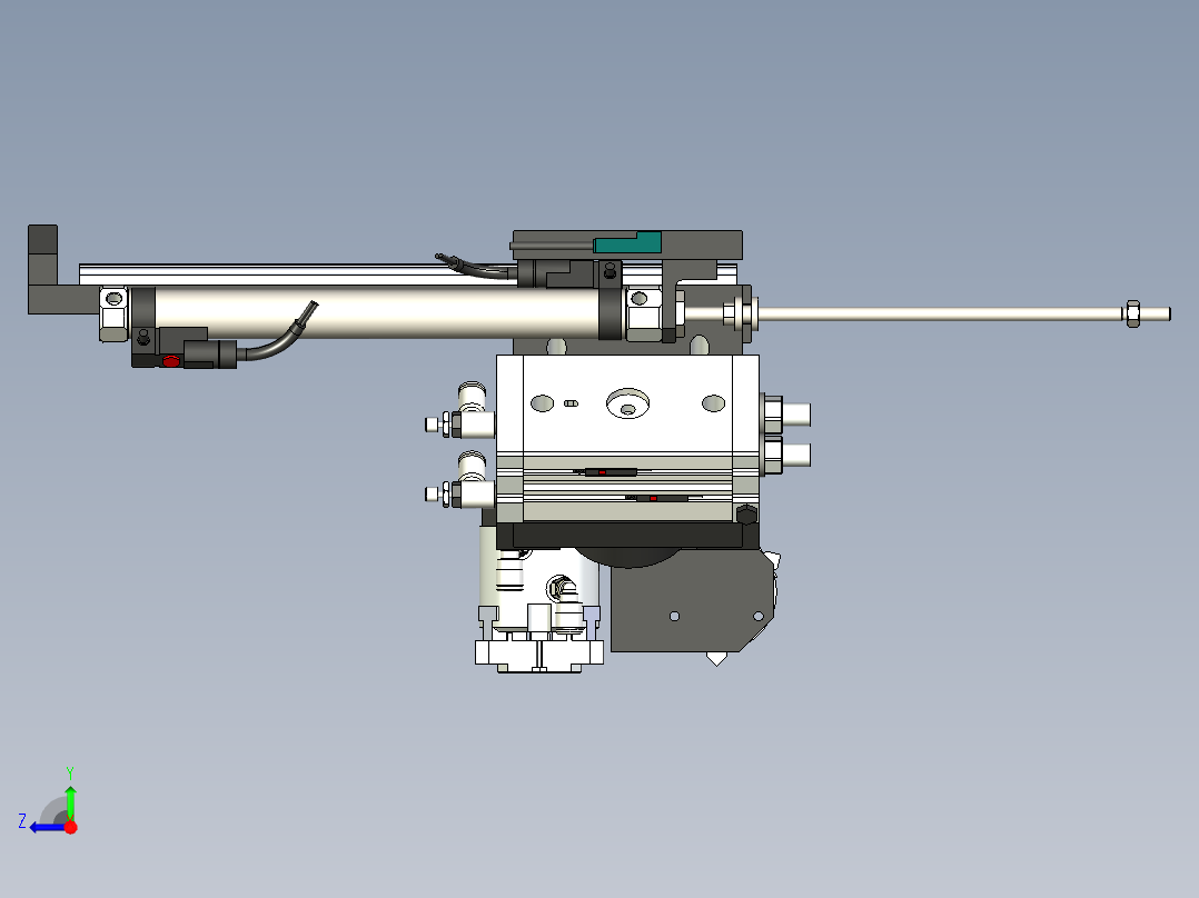 旋转双头取料机构右视图