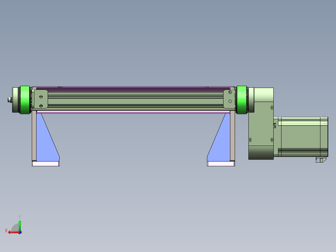 进出料皮带线后视图
