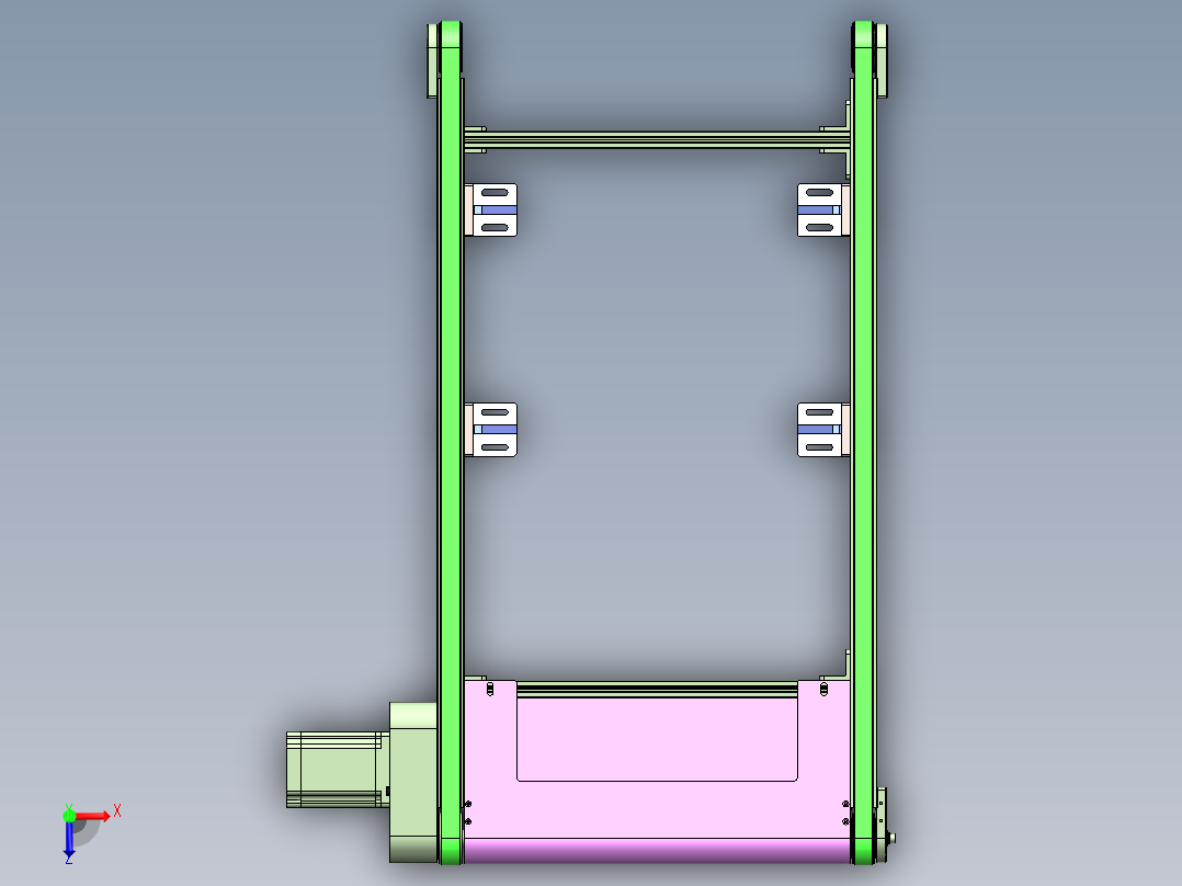 进出料皮带线俯视图