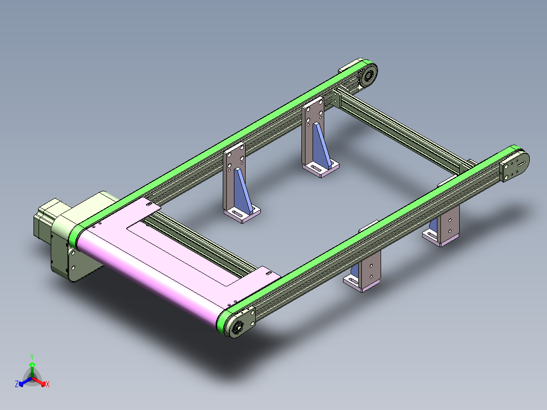 进出料皮带线正等轴测图