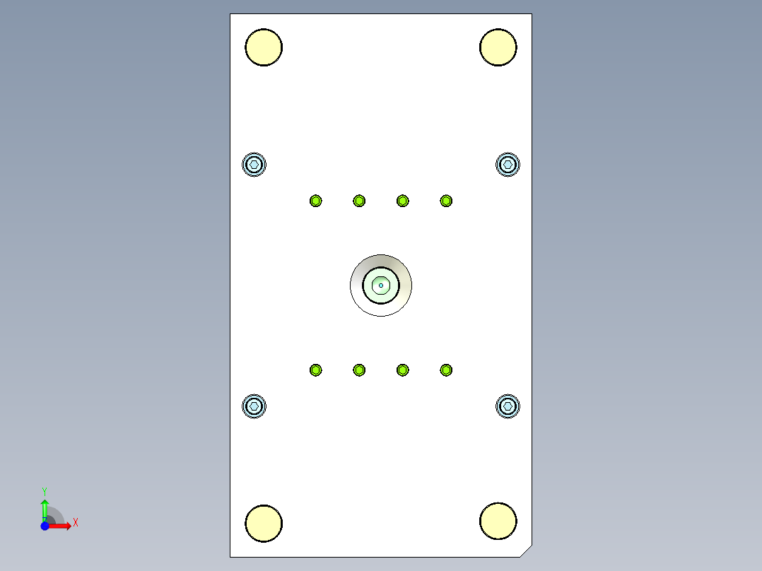 线盒上盖（细水口）前视图