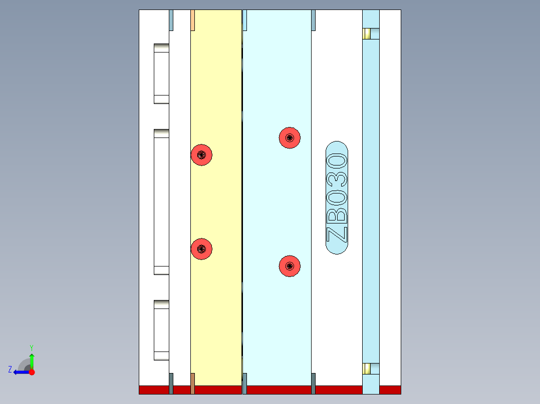 线盒上盖（细水口）右视图