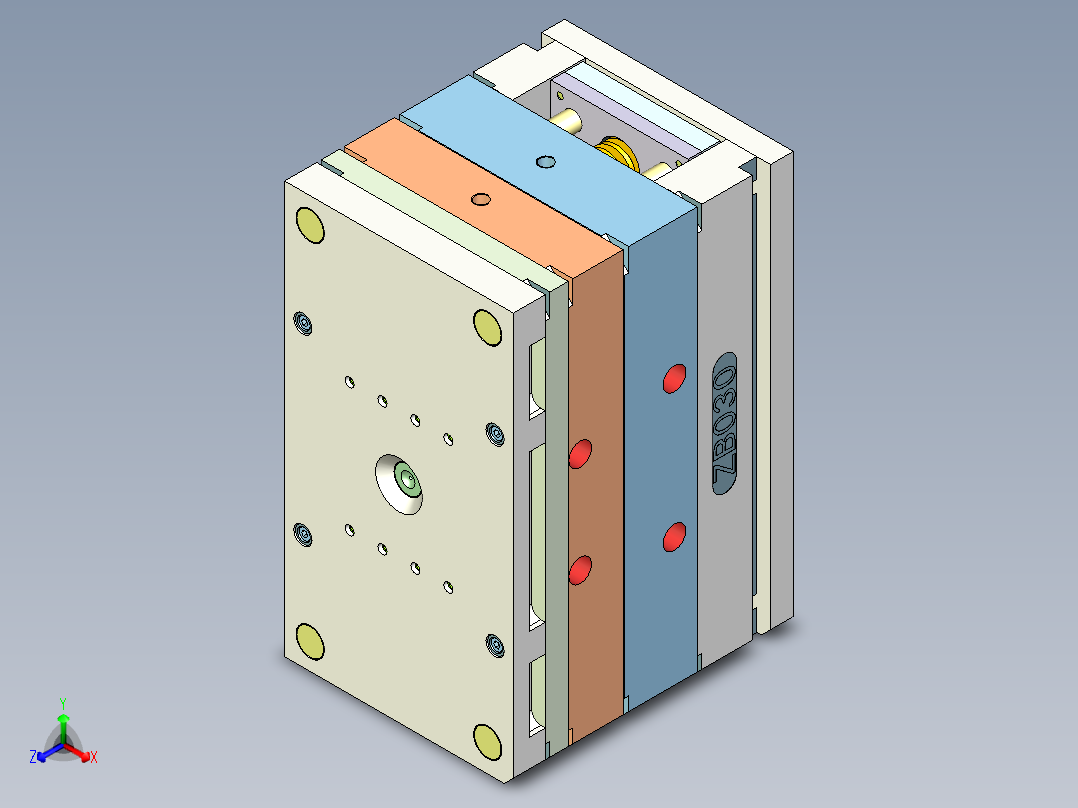 线盒上盖（细水口）正等轴测图
