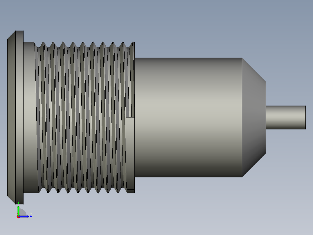 19mm自锁6V红色按钮指示灯左视图