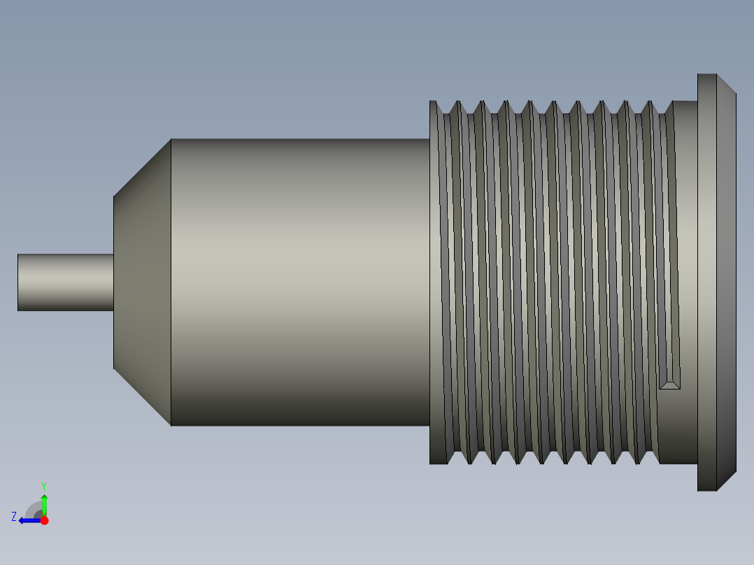 19mm自锁6V红色按钮指示灯右视图