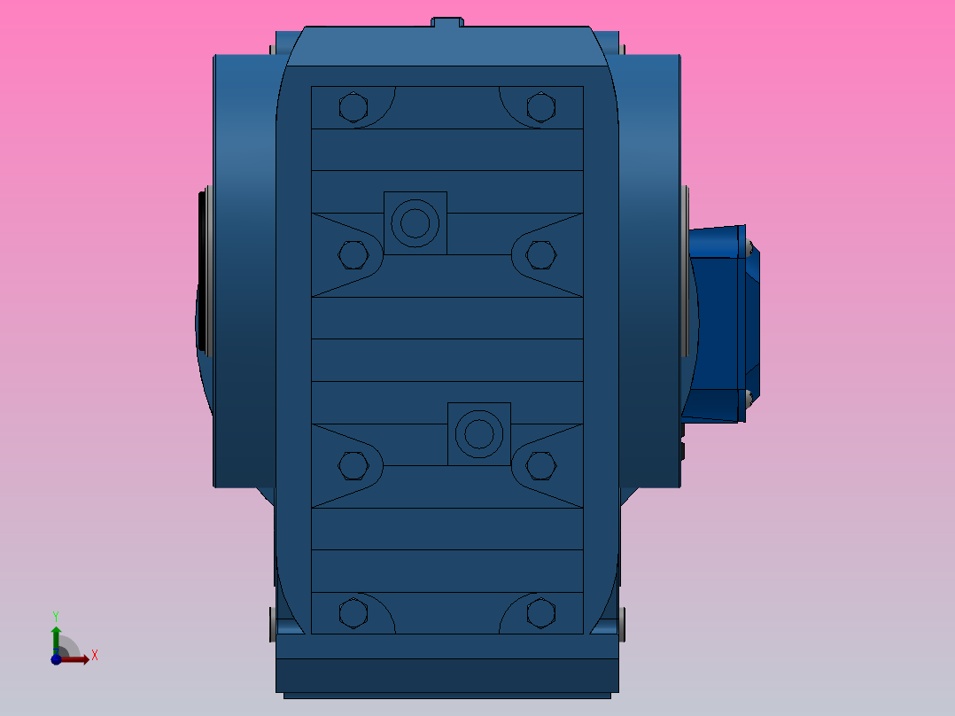 KA87空心轴安装螺旋锥齿轮减速机KA87-YV0.75-6P-174.99-M1-0°-A前视图