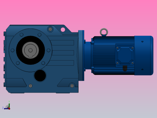 KA87空心轴安装螺旋锥齿轮减速机KA87-YV0.75-6P-174.99-M1-0°-A右视缩略图