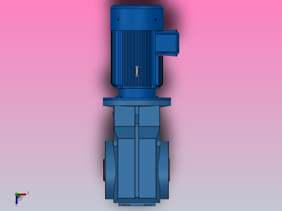 KA87空心轴安装螺旋锥齿轮减速机KA87-YV0.75-6P-174.99-M1-0°-A俯视图