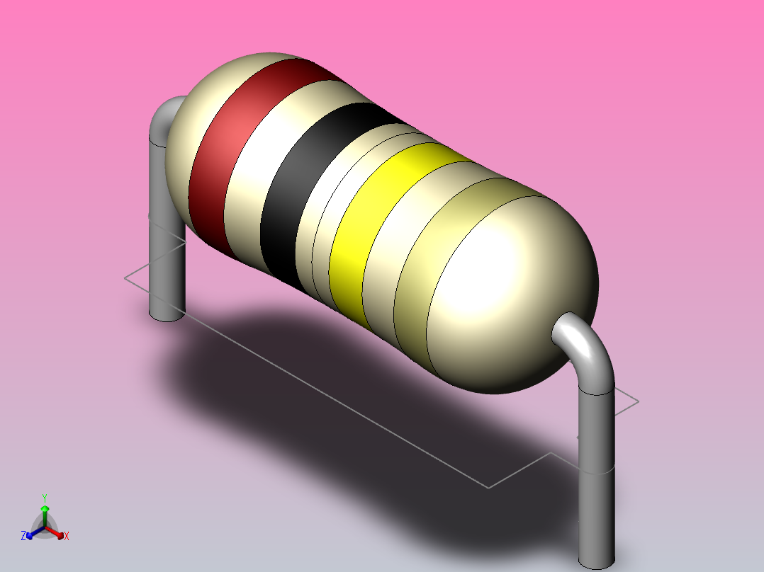 Axial0_4_100K电阻电子电容主视图