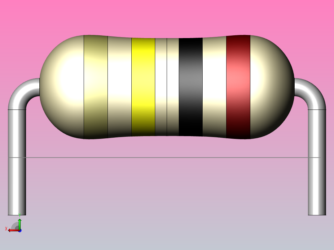 Axial0_4_100K电阻电子电容后视图