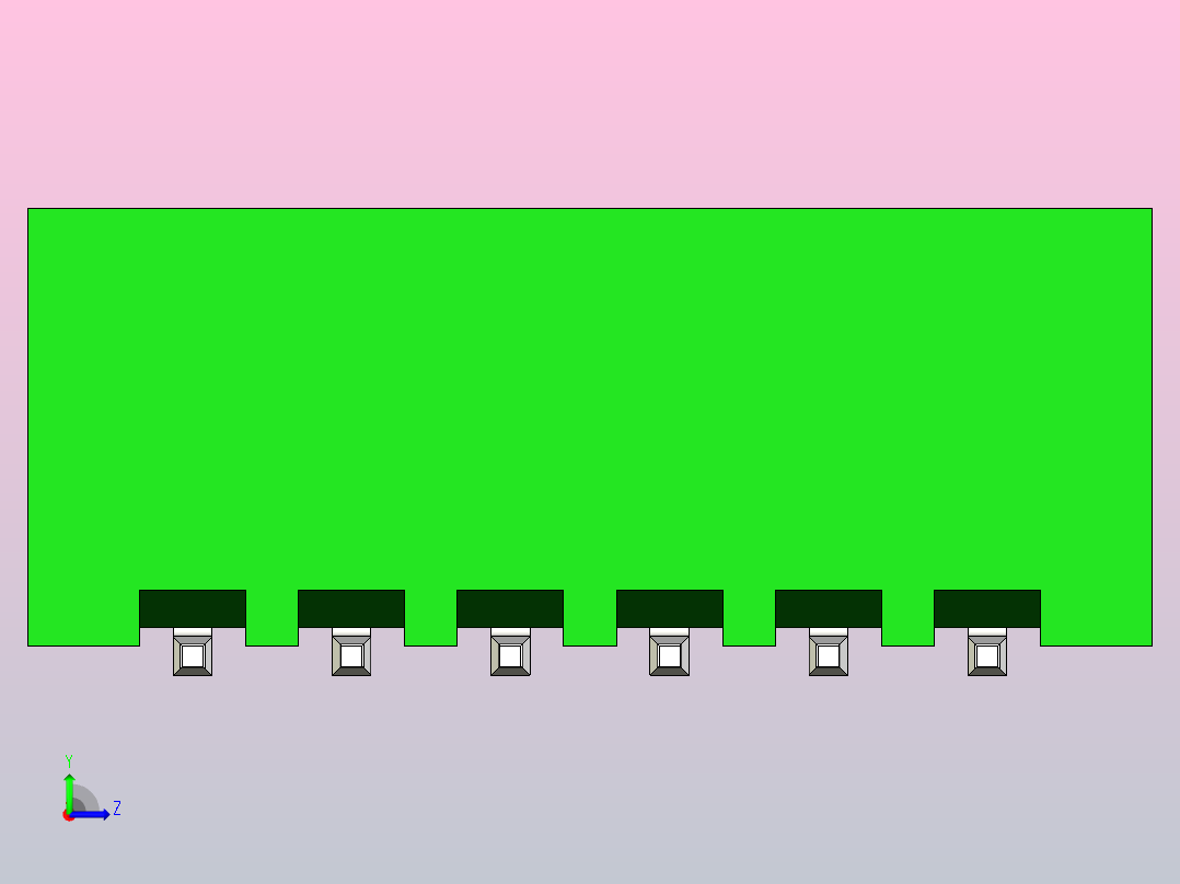 绿色JST XH 6针连接器P 2 54mm成角度左视图