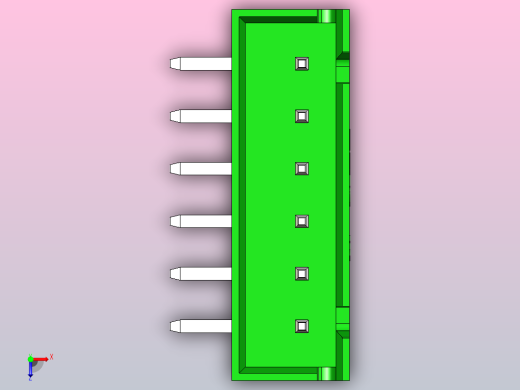 绿色JST XH 6针连接器P 2 54mm成角度俯视缩略图