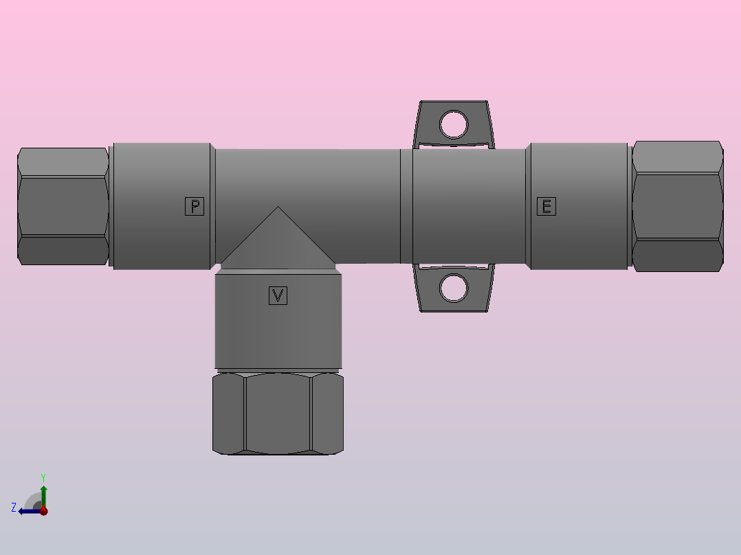 HZH系列螺纹连接2真空发生器[HZH15DS-02-03-03]右视图