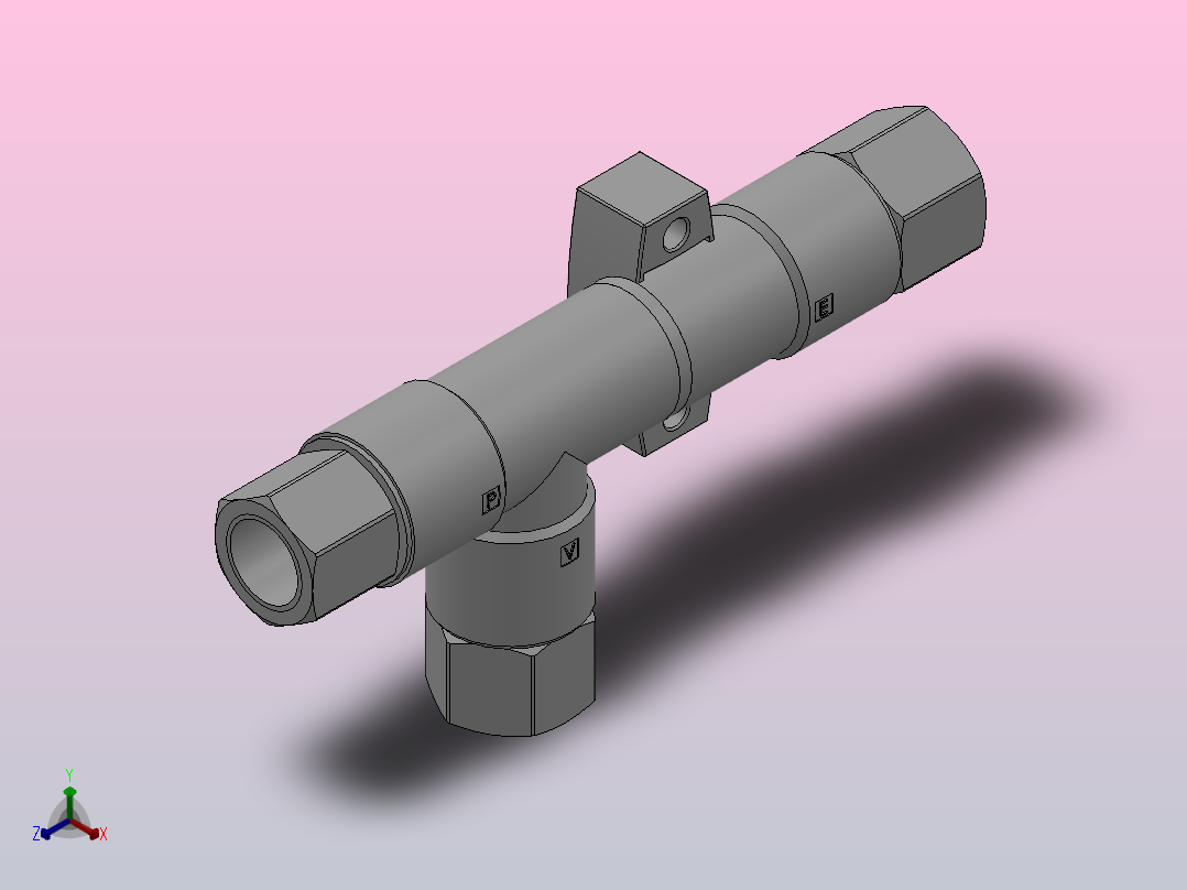 HZH系列螺纹连接2真空发生器[HZH15DS-02-03-03]正等轴测图
