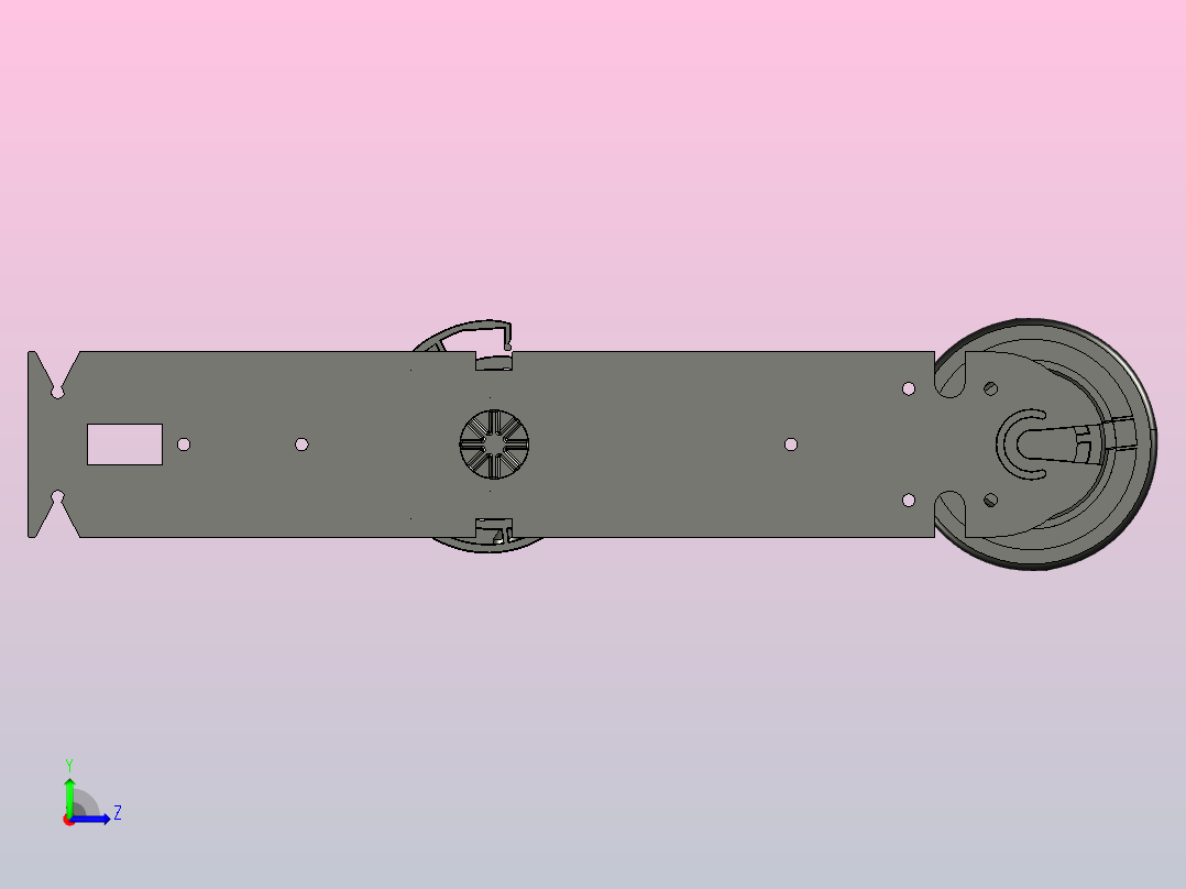 卷帘百叶窗设置的滚轮机构左视图