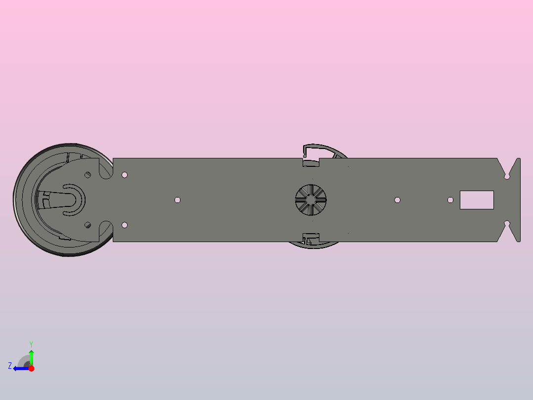 卷帘百叶窗设置的滚轮机构右视图