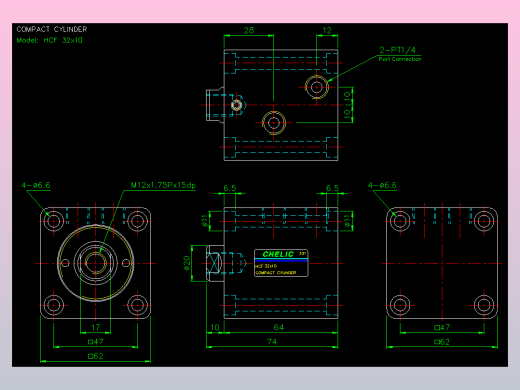 薄型气缸转角下压缸2D-HCF32x10