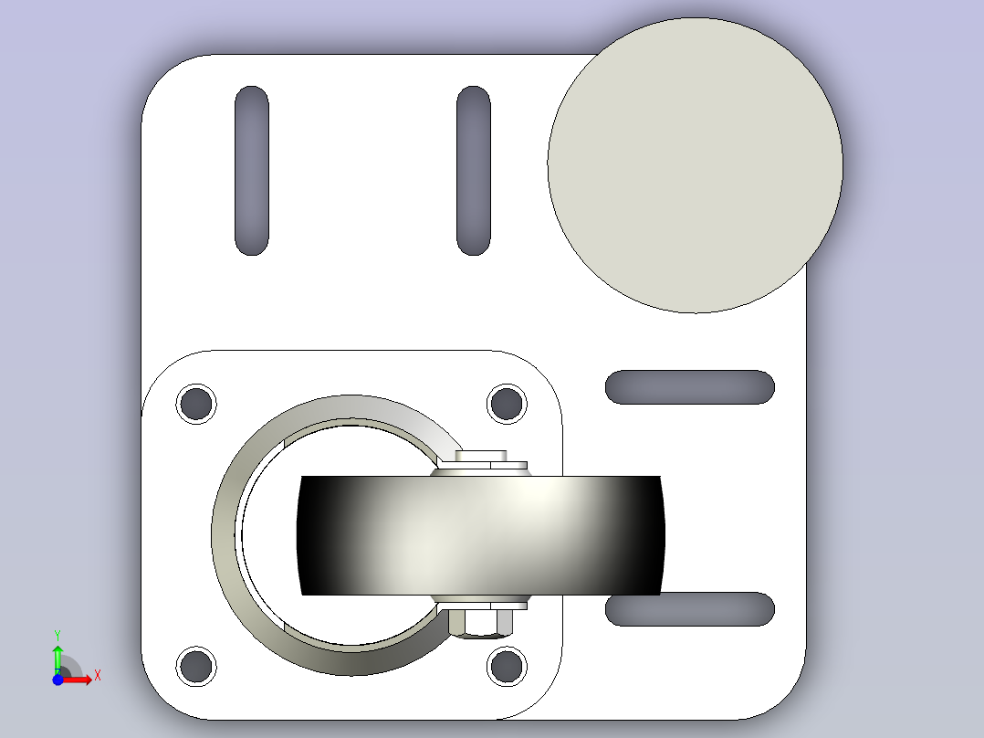 调整脚（通用型）脚轮+蹄脚组装款、组合脚轮前视图