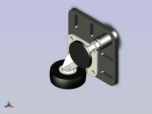 调整脚（通用型）脚轮+蹄脚组装款、组合脚轮正等轴测缩略图