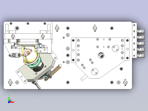 一款弯管液压夹具3D模型前视缩略图