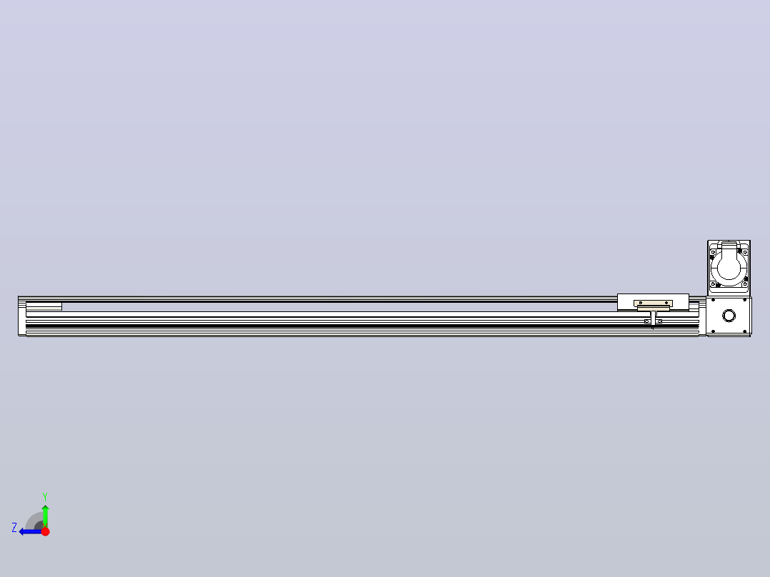 皮带直线轴半封闭可选导轨TPA-HNB-105D-90-L850-RU-Y-P20-N3右视图
