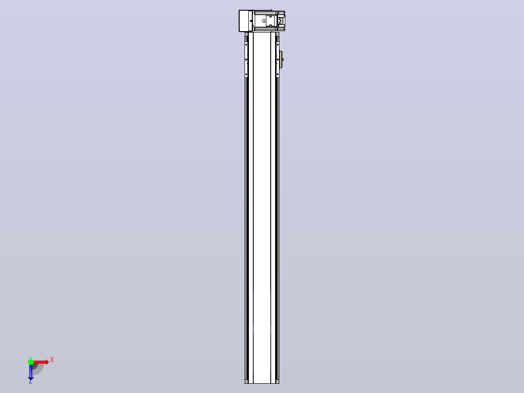 皮带直线轴半封闭可选导轨TPA-HNB-105D-90-L850-RU-Y-P20-N3俯视图