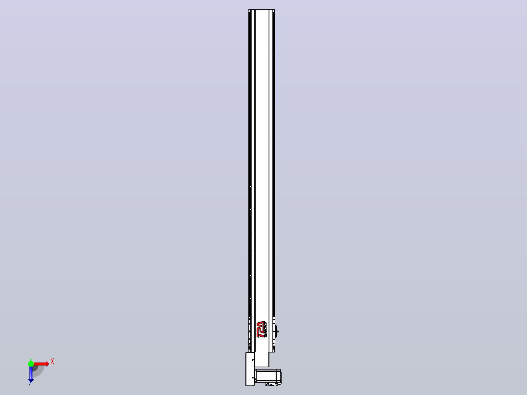 皮带直线轴半封闭可选导轨TPA-HNB-120D-110-L1300-ML-C-P40-N3俯视图