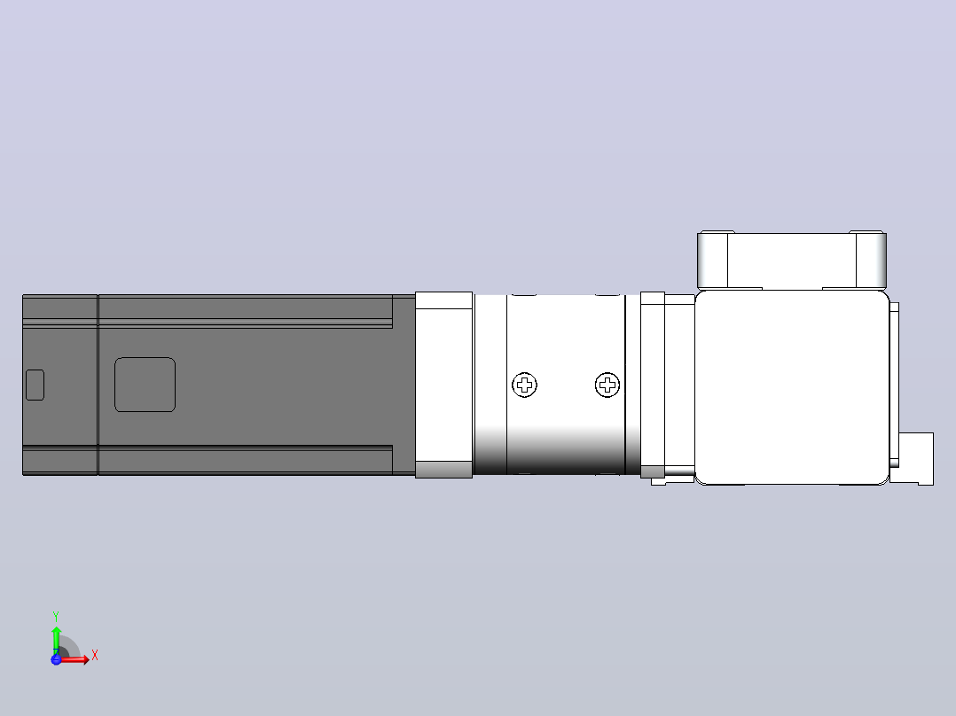 DMEB65L-RTCR欧规同步带模组直线模组（电机右折）[DMEB65L-L15S350-DT400-C2U-RTCR]前视图