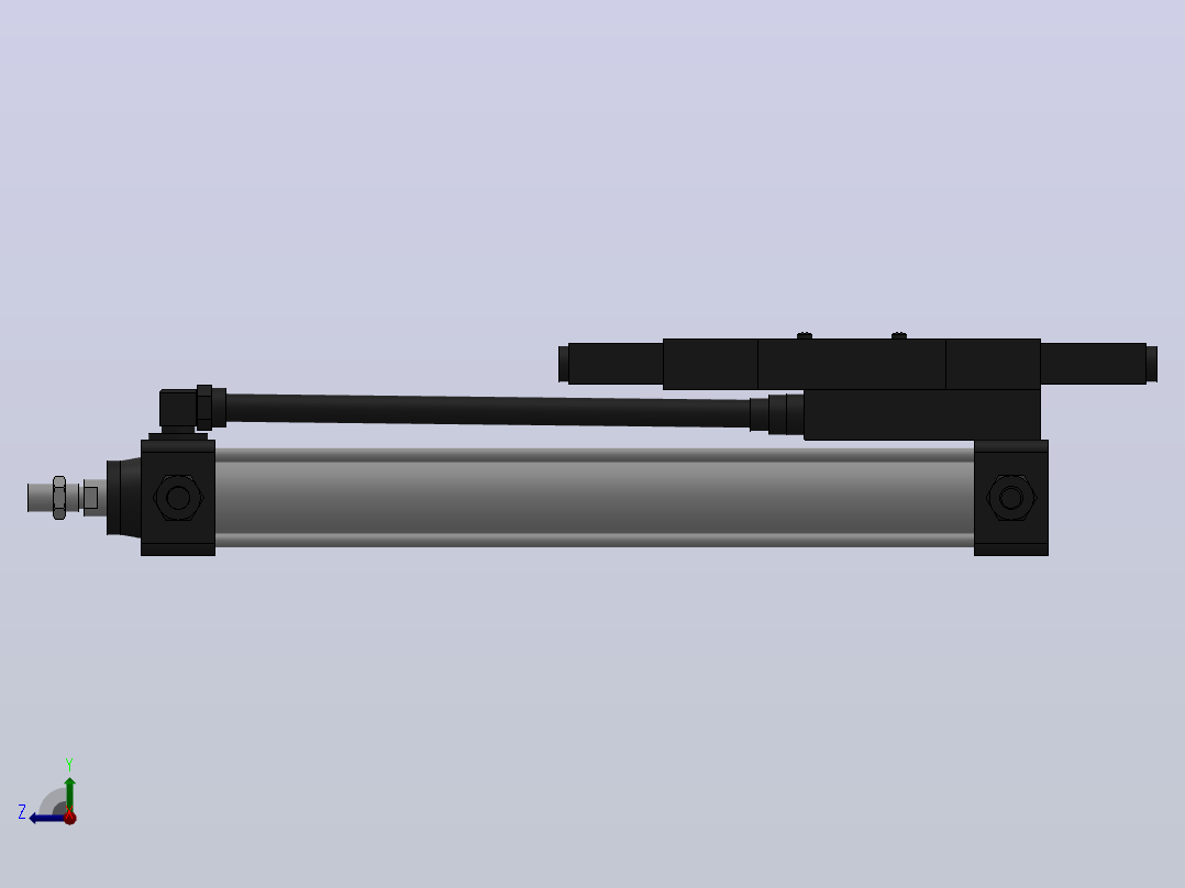 10A-5(V)系列带阀气缸(带阀型自己保持式)[10A-5(V) (Ⅱ) SD 40 B 300 A 5]右视图