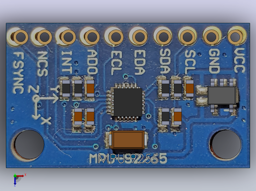 MPU-92559轴惯性测量单元三轴陀螺仪三轴加速度计俯视图