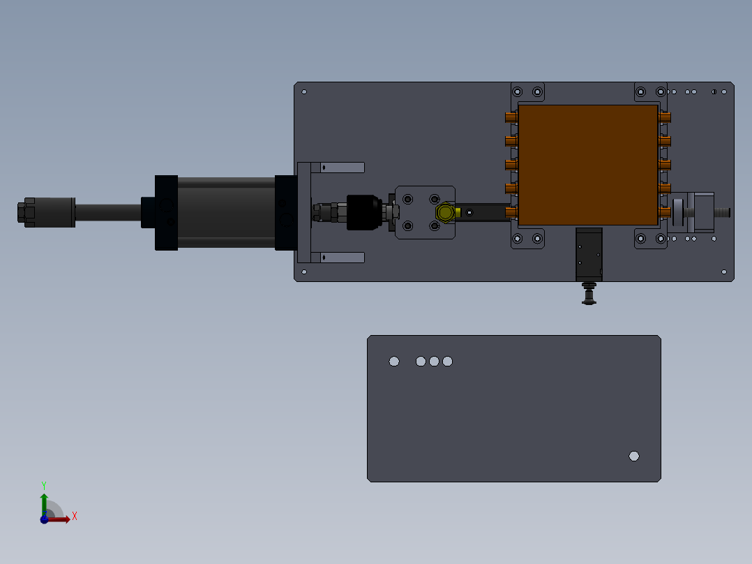 230主换热器接头预装工装前视图