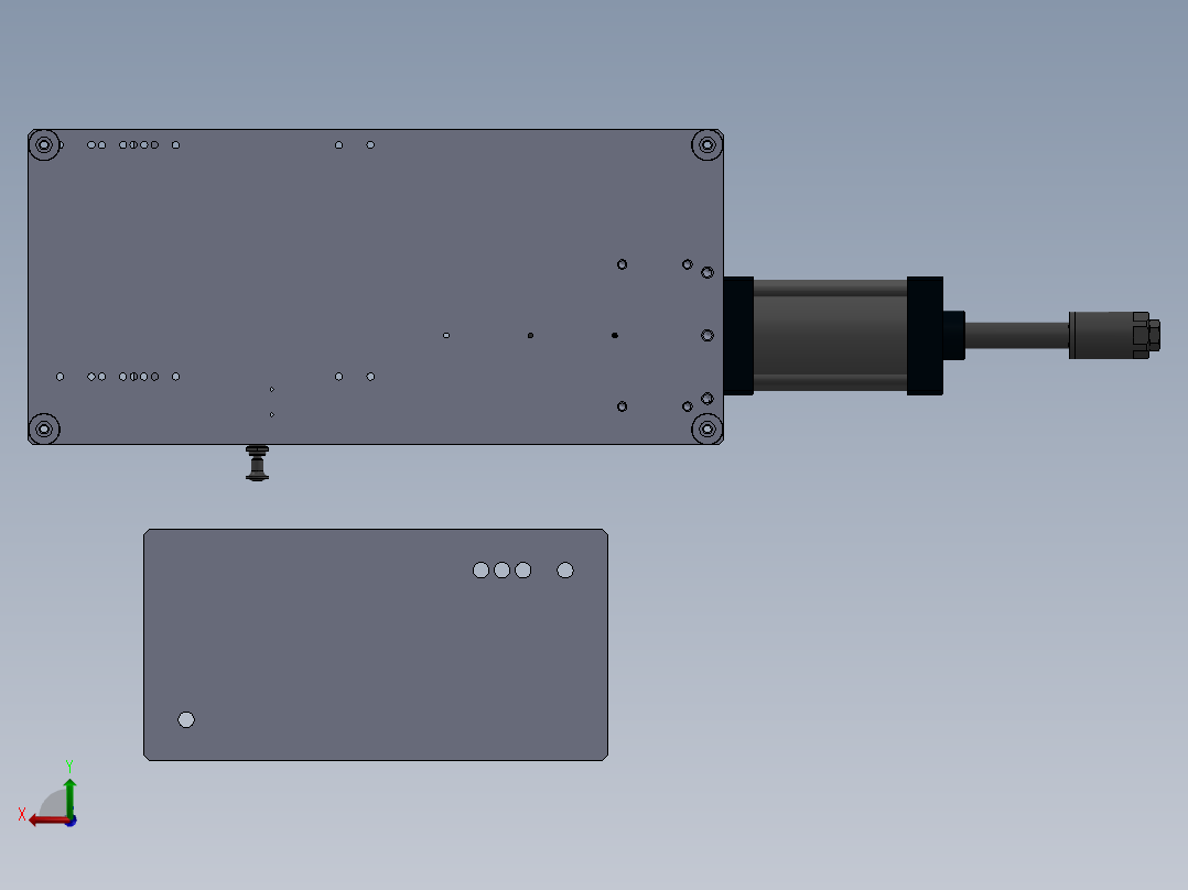 230主换热器接头预装工装后视图