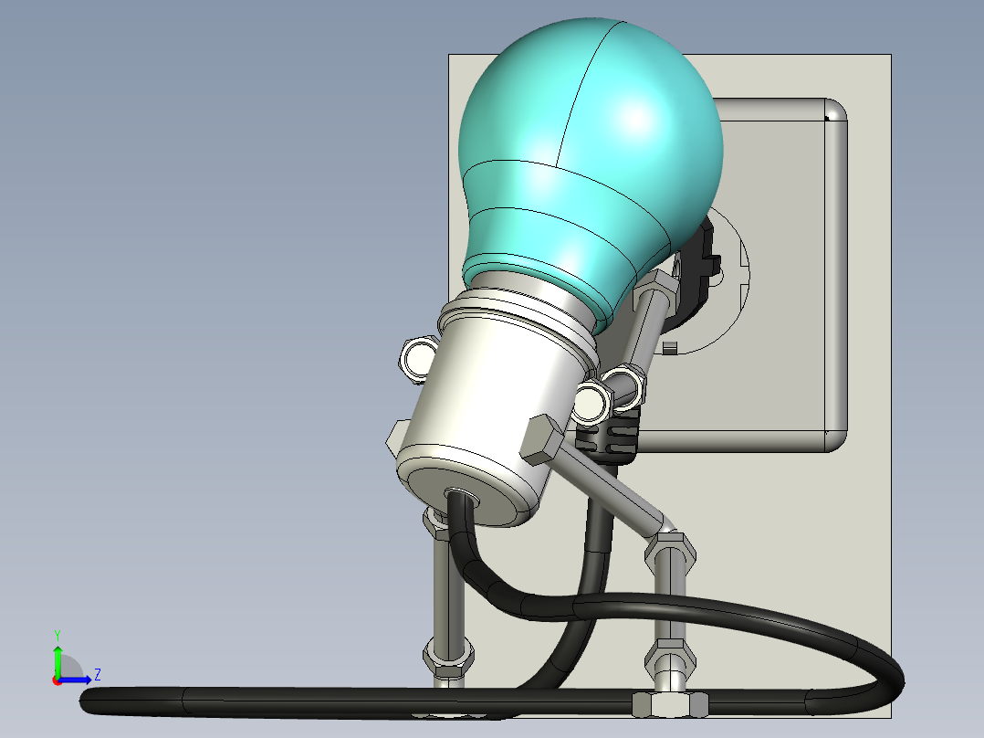 电灯和插座艺术造型3D图纸 CREO设计左视图