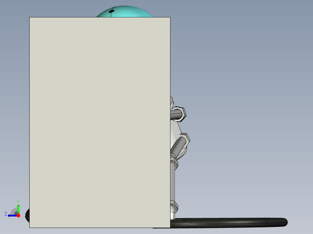 电灯和插座艺术造型3D图纸 CREO设计右视图