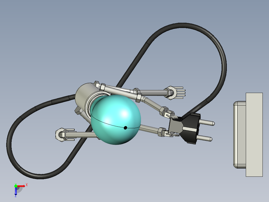 电灯和插座艺术造型3D图纸 CREO设计俯视图
