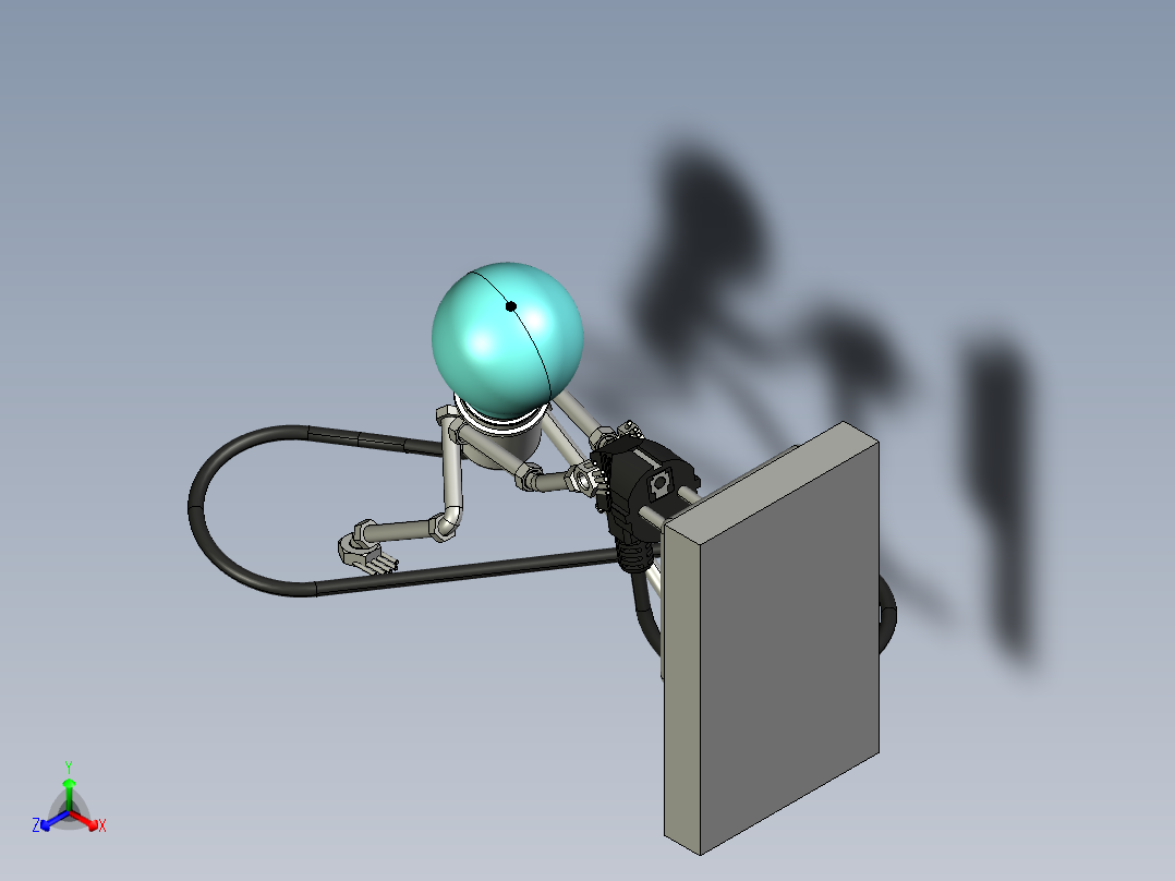电灯和插座艺术造型3D图纸 CREO设计正等轴测图
