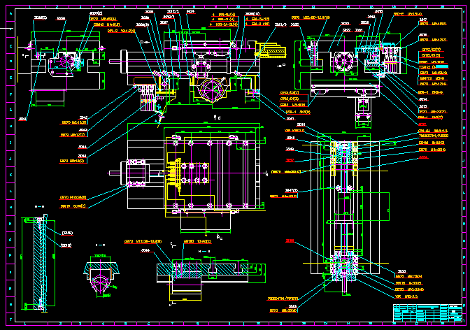 数控管螺纹加工机床机械设备cad图纸图纸