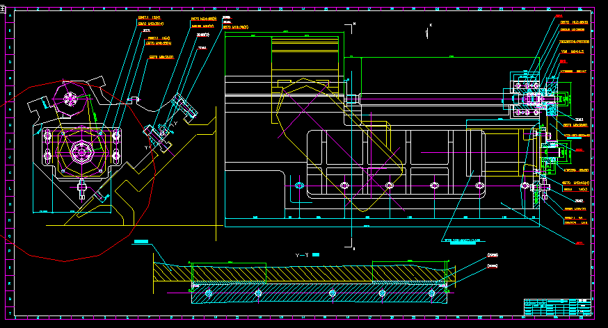 数控管螺纹加工机床机械设备cad图纸图纸
