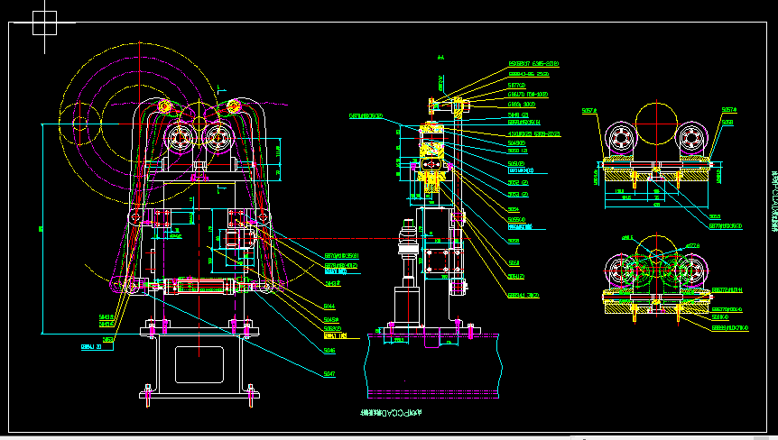 数控管螺纹加工机床机械设备cad图纸图纸