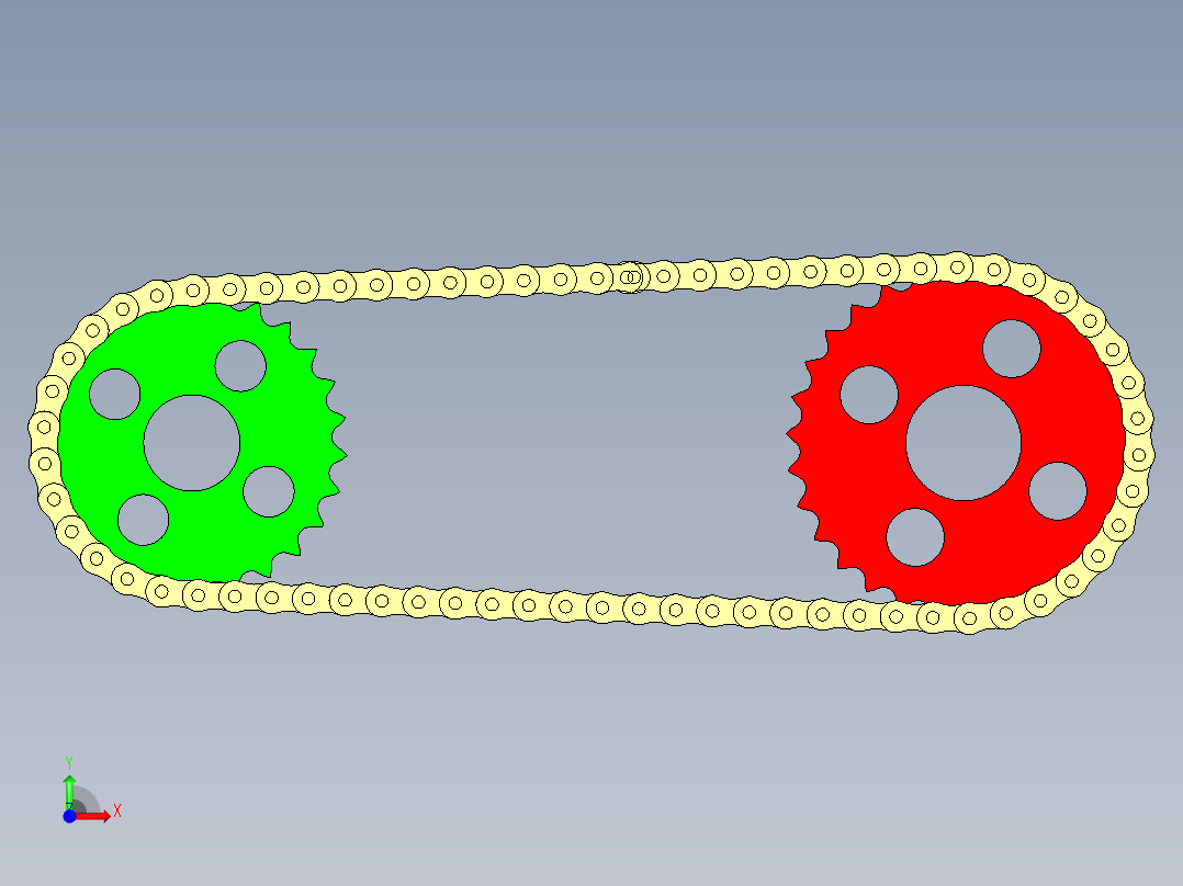 链条链轮3D模型proe前视图