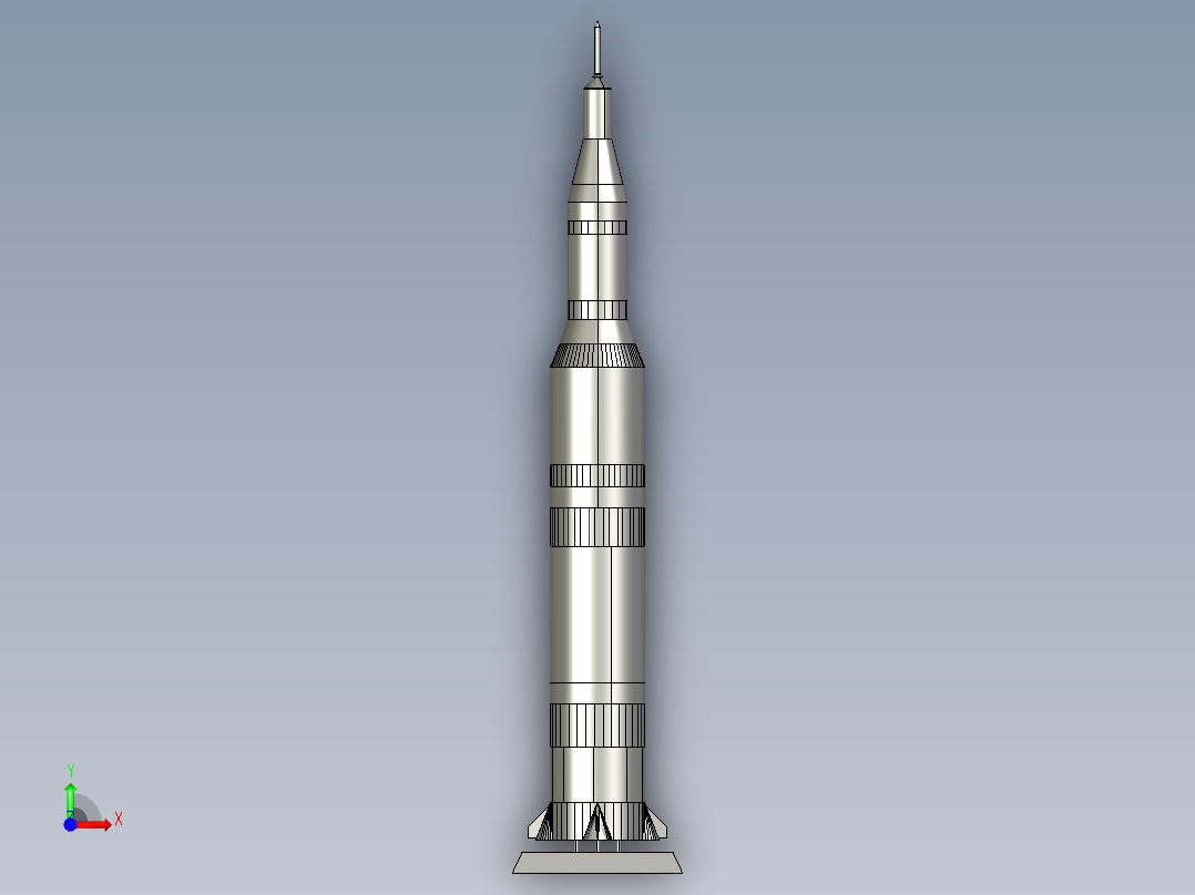 玩具火箭3d模型前视图