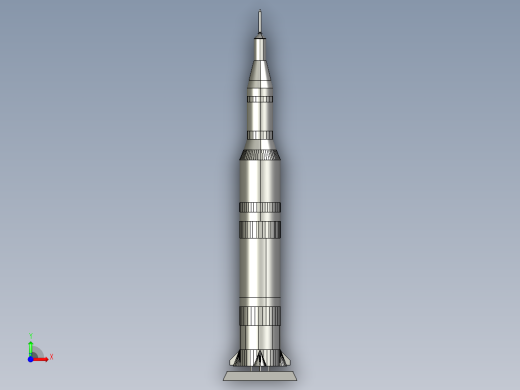 玩具火箭3d模型前视缩略图