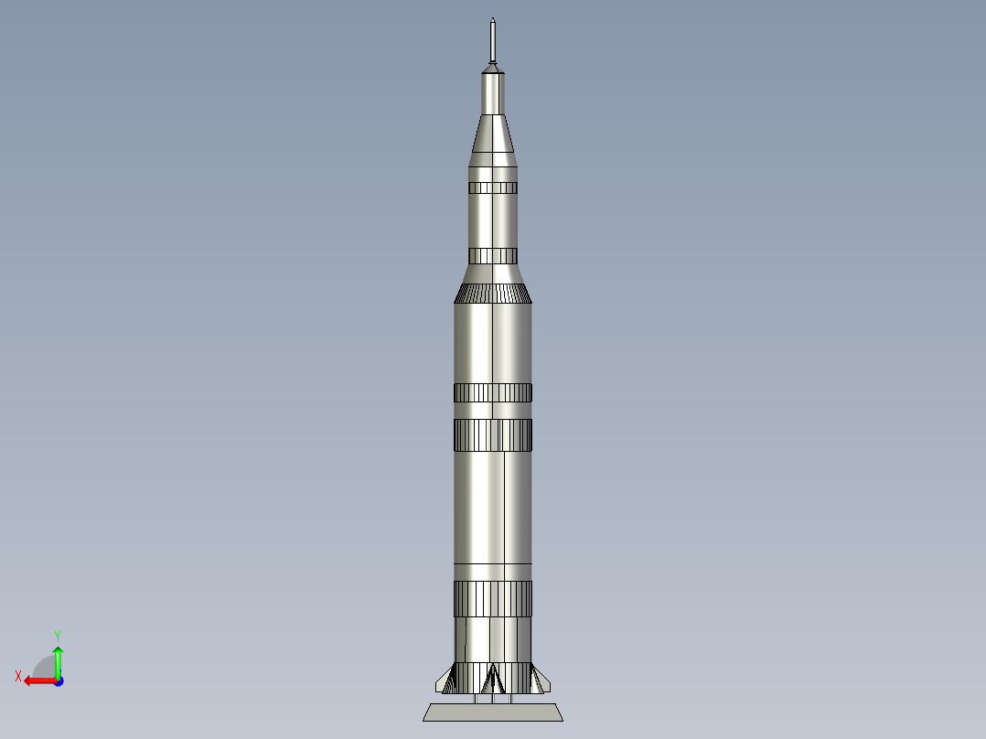 玩具火箭3d模型后视图