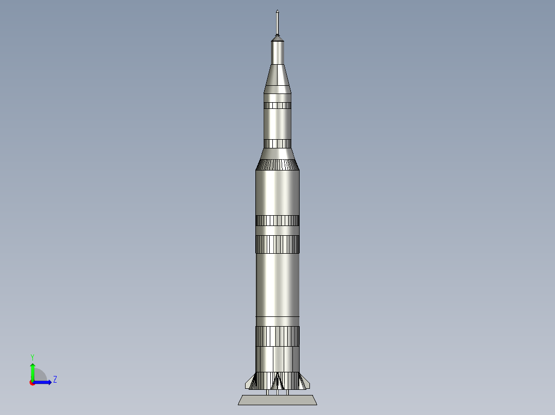 玩具火箭3d模型左视图