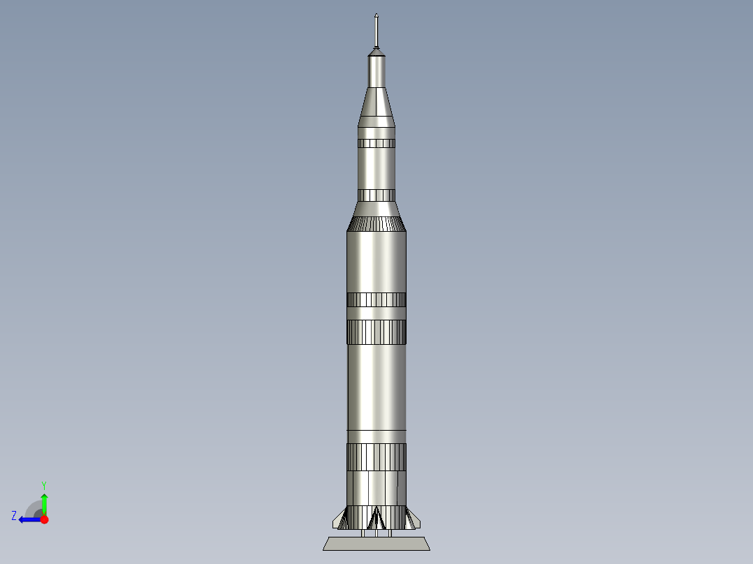 玩具火箭3d模型右视图