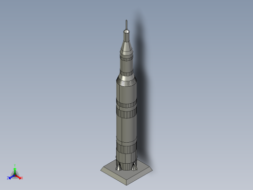 玩具火箭3d模型正等轴测缩略图