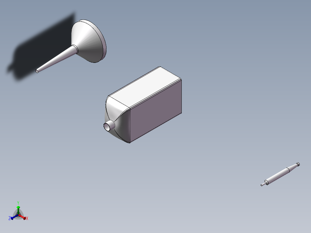 零件1-漏斗抽壳正等轴测图