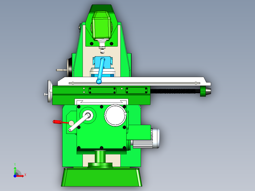 传统铣床前视图