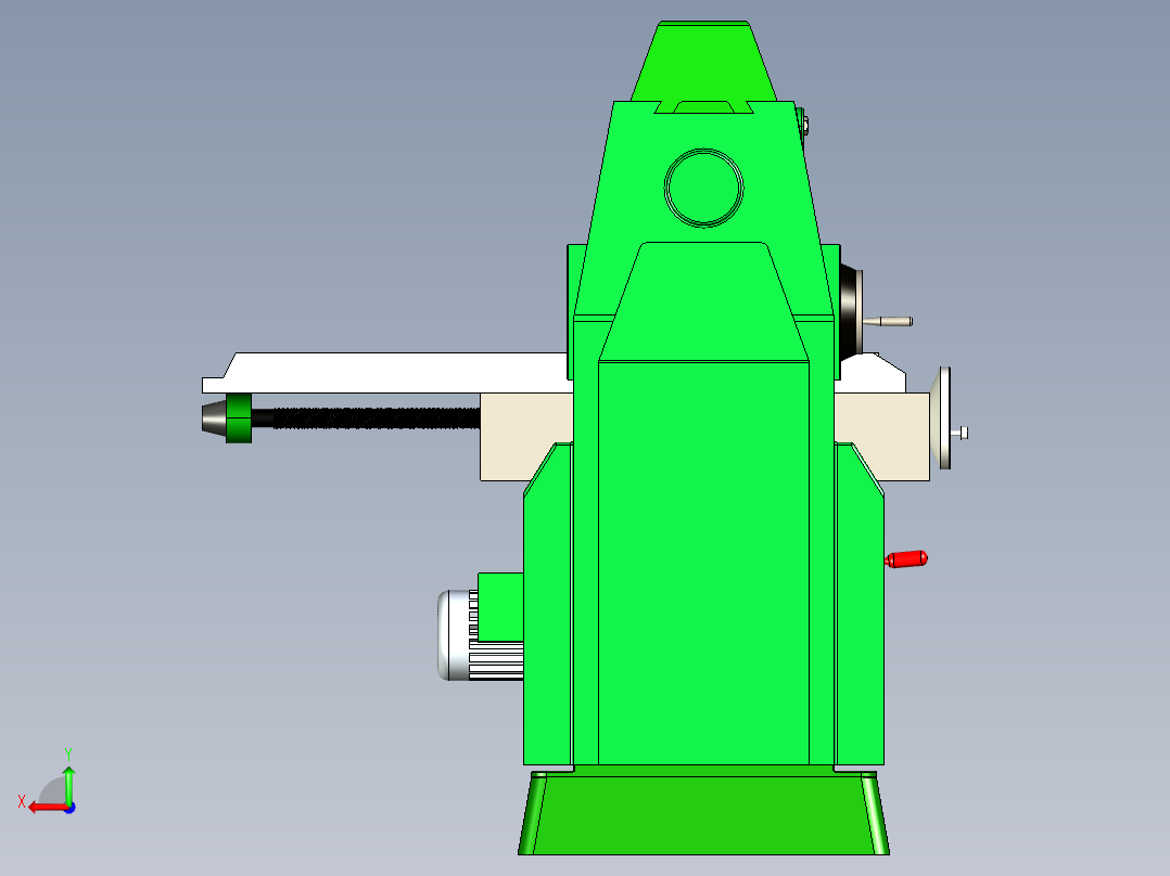 传统铣床后视图